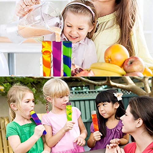 Helpcook Popsicle Molds,6 Pieces Silicone Ice Pop Molds,Drip Free Popsicle Maker for Kids,BPA Free Freezer Tubes with Lids,For Snacks,Popsicle,Yogurt Sticks,Juice,Ice Candy Pops - Image 3
