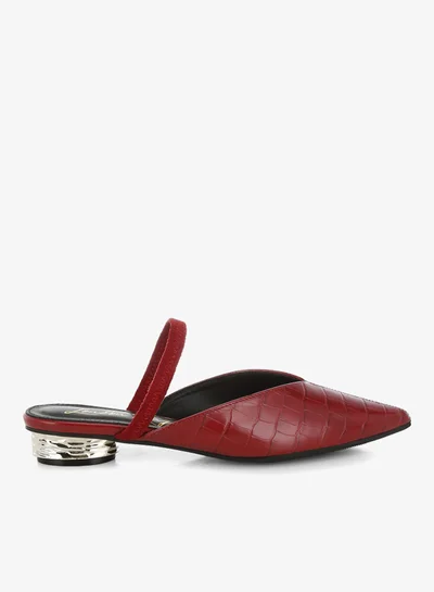 London Rag Fantasy Heel Croco Mules in Red