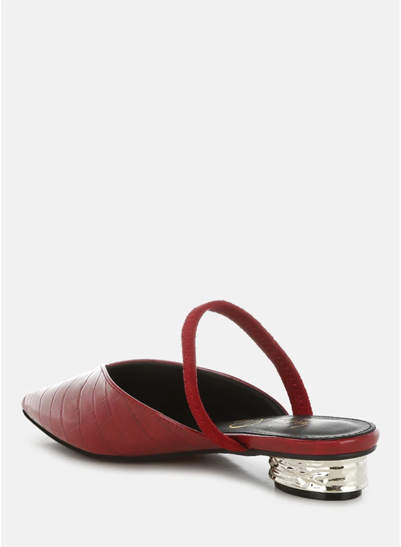 London Rag Red Fantasy Heel Croco Mules in Red for Women | Best Price UAE