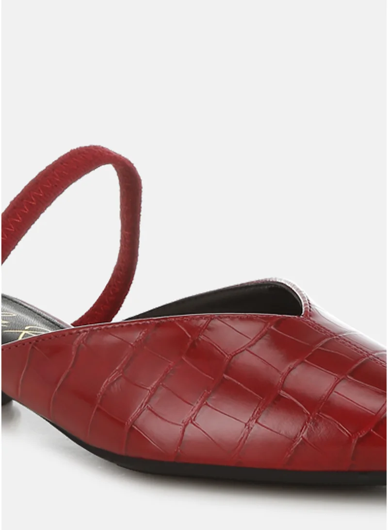 London Rag Red Fantasy Heel Croco Mules in Red for Women | Best Price UAE