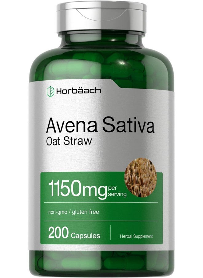 Horbäach Avena Sativa Extract 1150 Mg ; 200 Capsules ; Oat Straw Extract ; Nongmo Gluten Free ; By Horbaach - Image 1