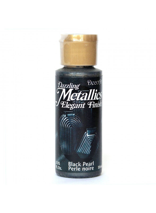 DecoArt Dazzling Metallics 2-Ounce Black Pearl Acrylic Paint - Image 1