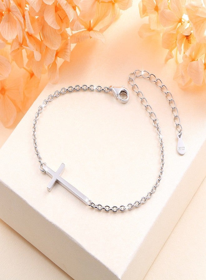 Alphm S925 Sterling Silver Small Cross Bracelet - Image 4