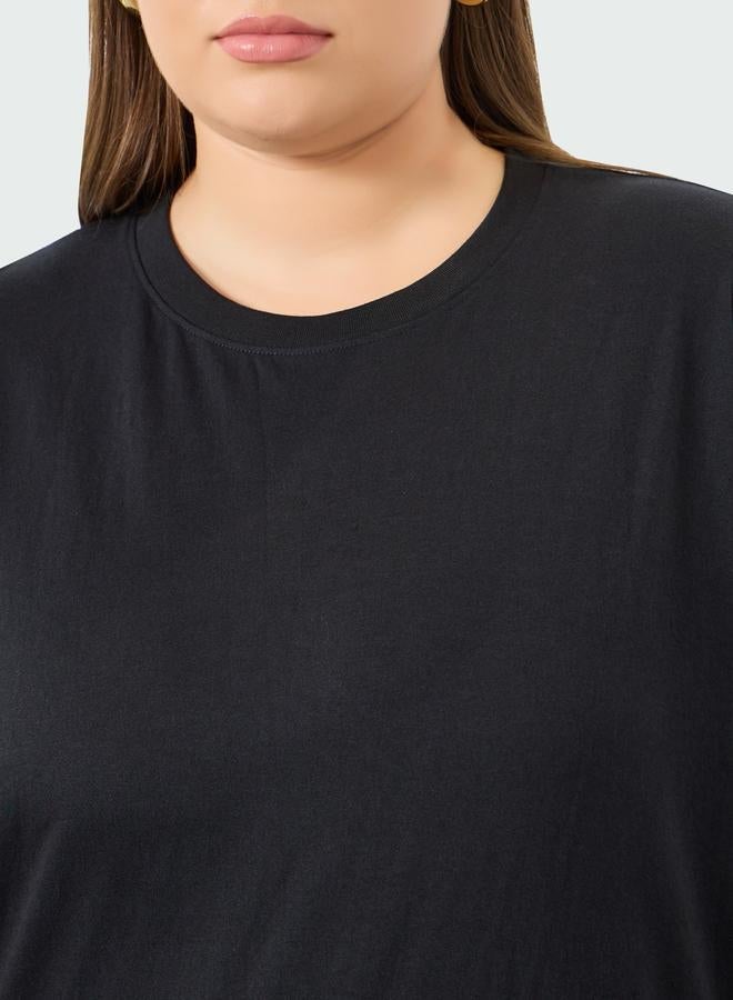 Styli Plus Size Black Oversized T-Shirt - Image 3