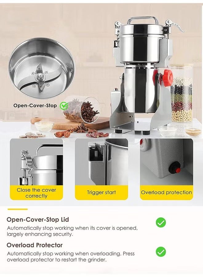 ASIV 3200w powerful power spice grinder, can grind up to 800g suitable for 5-8 people, grind cumin cardamom bean  - Image 2