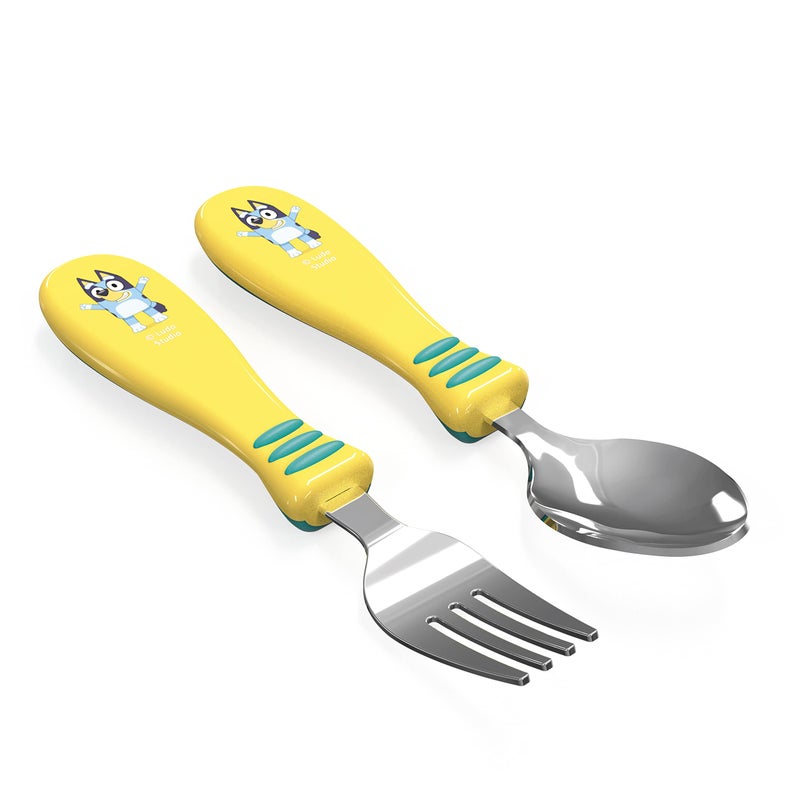 Zak Designs Bluey Kid Flatware Set with Fun Character Art on Both Utensils, Non Slip Fork and Spoon Set is Perfect for Encouraging Picky Eaters to Finish Their Plates (2 pk, BPA-Free) - Image 5