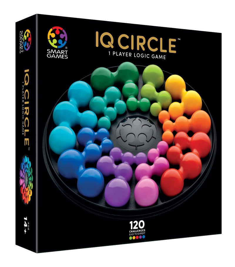 SmartGames IQ Deluxe Circle â€“ Logic Puzzle Game with 120 Challenges, Deluxe Travel Case â€“ Brain Teaser for Teens & Adults Ages 14+ - Image 1