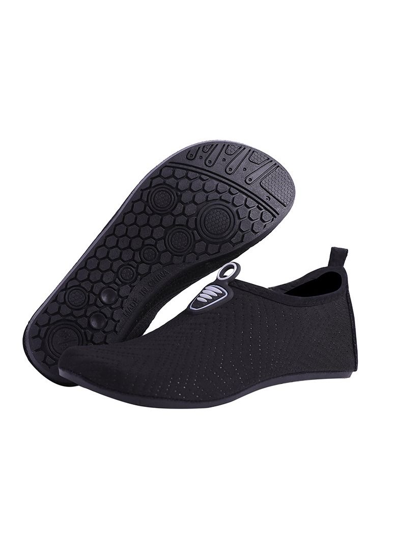 Loquat Men/Women Rubber Thick Soled Beach Socks, Shoes, Swimming Shoes Black 
