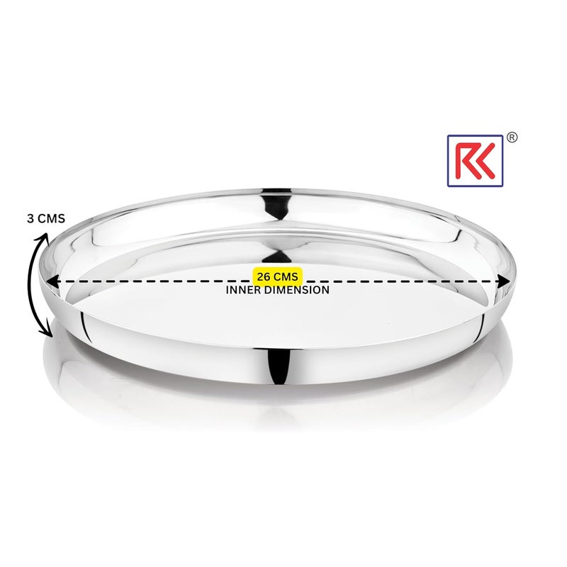 RK RK Riva Stainless Steel Deluxe Buffet Set 7 Pieces Thali Plate with Bowls and Cutlery  - Image 3