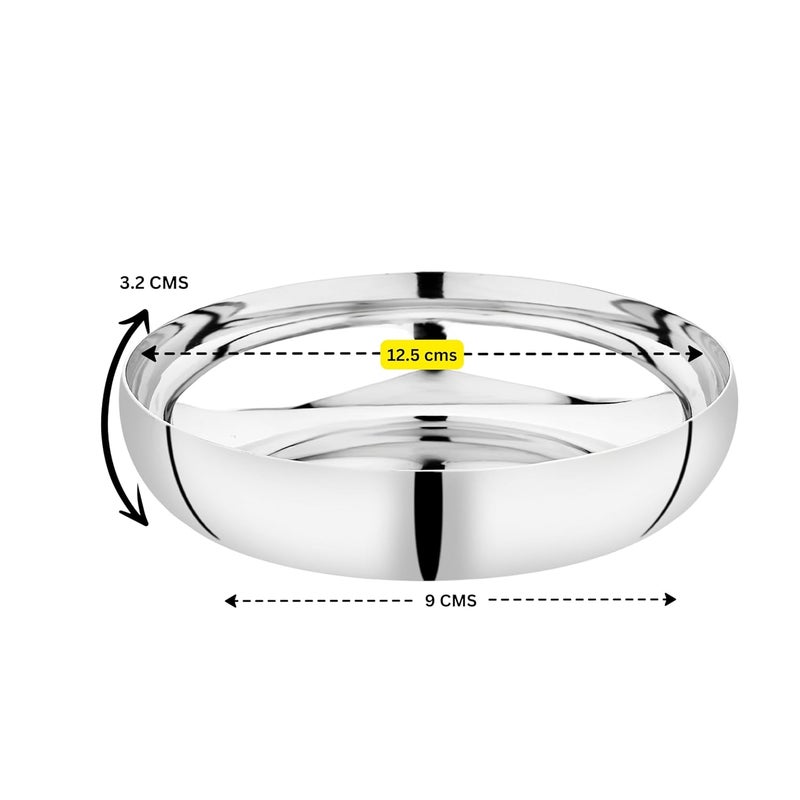 RK RK Riva Stainless Steel Deluxe Buffet Set 7 Pieces Thali Plate with Bowls and Cutlery  - Image 5