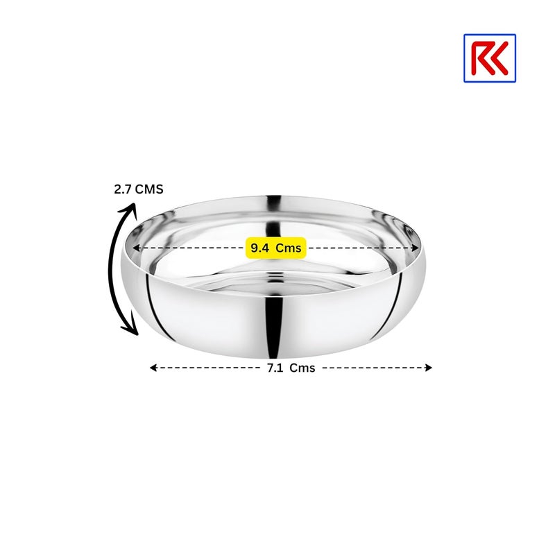 RK RK Riva Stainless Steel Deluxe Buffet Set 7 Pieces Thali Plate with Bowls and Cutlery  - Image 4