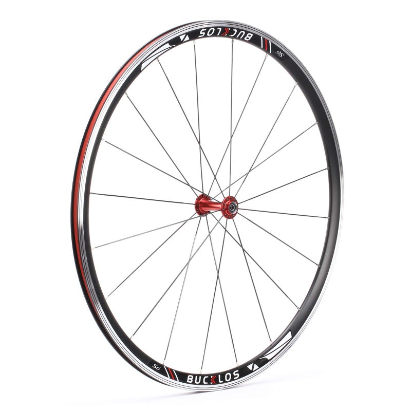 BUCKLOS Road Bike Wheelset 700c, Aluminum Alloy QR Wheels V Brake Clincher, Double Wall Flat Spokes Bicycle Wheel Set, Rear 7-11 Speed Wheelsets Hub 30mm Rims Bike Accessories - Image 1