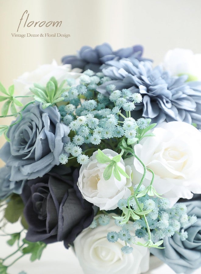 Floroom 18pcs Artificial Babys Breath Gypsophila Greenery Sprays, Real Touch Dusty Blue Fake Flowers for Wedding Bouquets Centerpieces Floral Arrangements and Decorations - Image 3