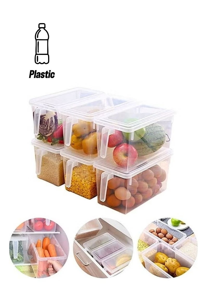 بريمو بلس بروما - صناديق تخزين الطعام مع أغطية ومقبض، مجموعة من 2 علبة بلاستيكية كبيرة سعة 4.7 لتر قابلة للتكديس في الثلاجة والمطبخ والخزانة لتخزين الطعام والفاكهة والبيض والخضراوات متعدد الألوان - Image 1