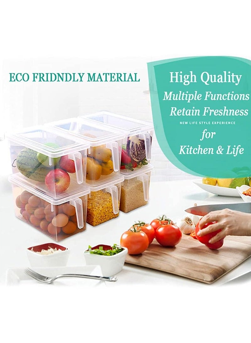 بريمو بلس بروما - صناديق تخزين الطعام مع أغطية ومقبض، مجموعة من 2 علبة بلاستيكية كبيرة سعة 4.7 لتر قابلة للتكديس في الثلاجة والمطبخ والخزانة لتخزين الطعام والفاكهة والبيض والخضراوات متعدد الألوان - Image 3