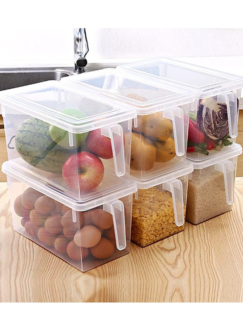 بريمو بلس بروما - صناديق تخزين الطعام مع أغطية ومقبض، مجموعة من 2 علبة بلاستيكية كبيرة سعة 4.7 لتر قابلة للتكديس في الثلاجة والمطبخ والخزانة لتخزين الطعام والفاكهة والبيض والخضراوات متعدد الألوان - Image 2