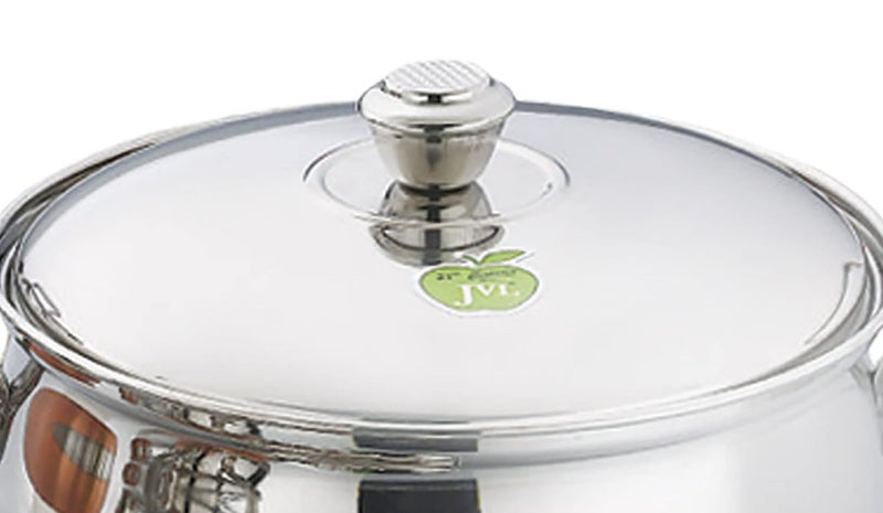 JVL Stainless Steel Copper Bottom PotHandi with Lid Handle Set 850 1300 2200 ml 3Piece Copper Bottom Handi Set for Cooking Handi Set for Kitchen Handi for Serving JVLBPCU1 - Image 5