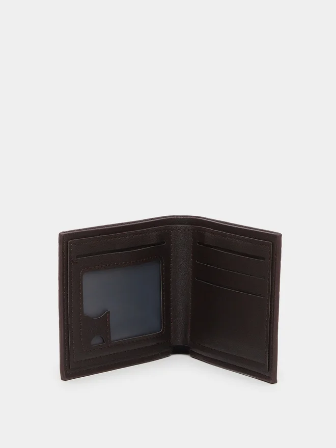 Styli Styli Brown Self Design Quilted Wallet