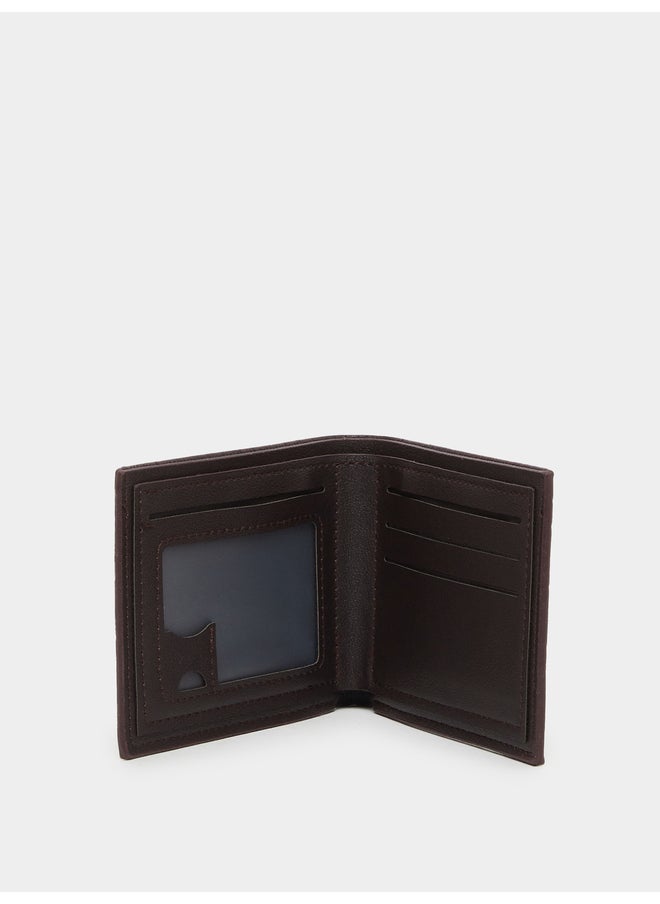 Styli Brown Self Design Quilted Wallet