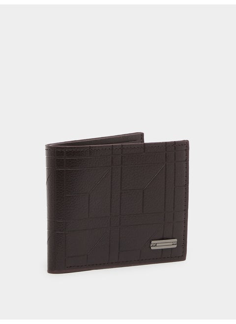 Styli Brown Self Design Quilted Wallet