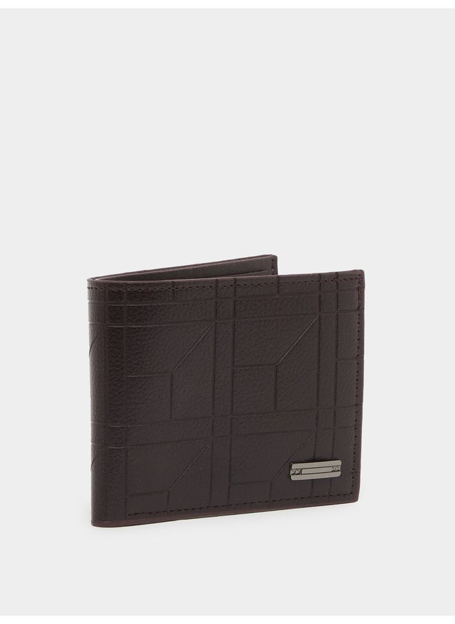 Styli Brown Self Design Quilted Wallet