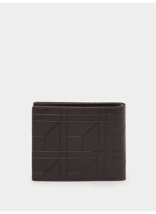 Styli Brown Self Design Quilted Wallet