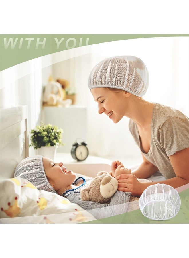 Chuarry 4 PCS Mesh Sleep Bonnet for Sleeping Women Sleep Cap (White) - Image 4