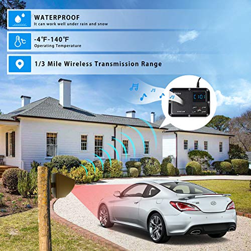 Wuloo Solar Driveway Alarm Wireless Outside 1800ft Range Outdoor Motion Sensor Detector Driveway Alert System with Rechargeable BatteryWeatherproofMute Mode13Brown - Image 3