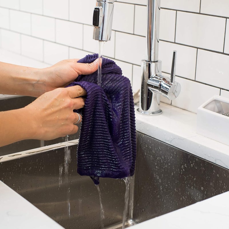 Now Designs Ripple Kitchen Dishcloth, Set of 4, Prince Purple - Image 5