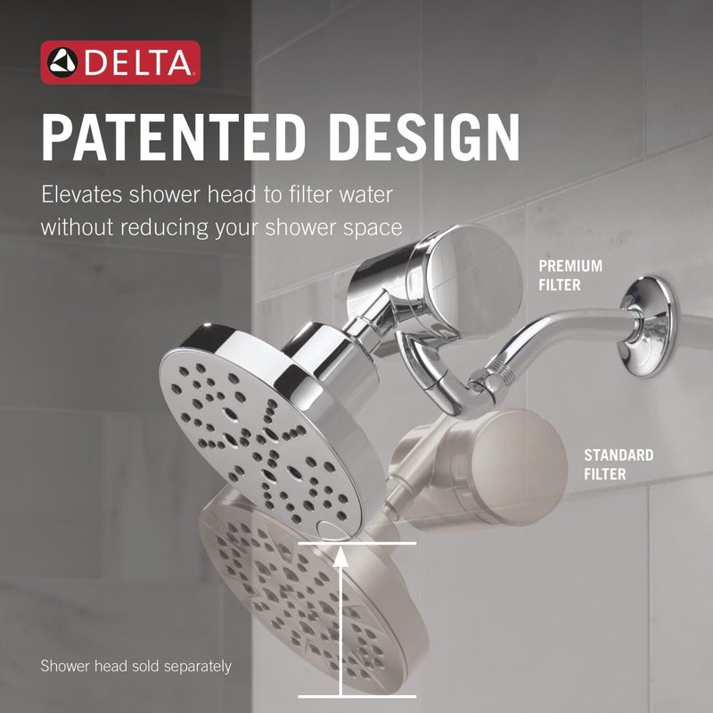 Delta Faucet Clarifi Premium Shower Filter Attachment with Filter, Hard Water Shower Filter, Shower Head Filter, Chrome 5SF100 - Image 4