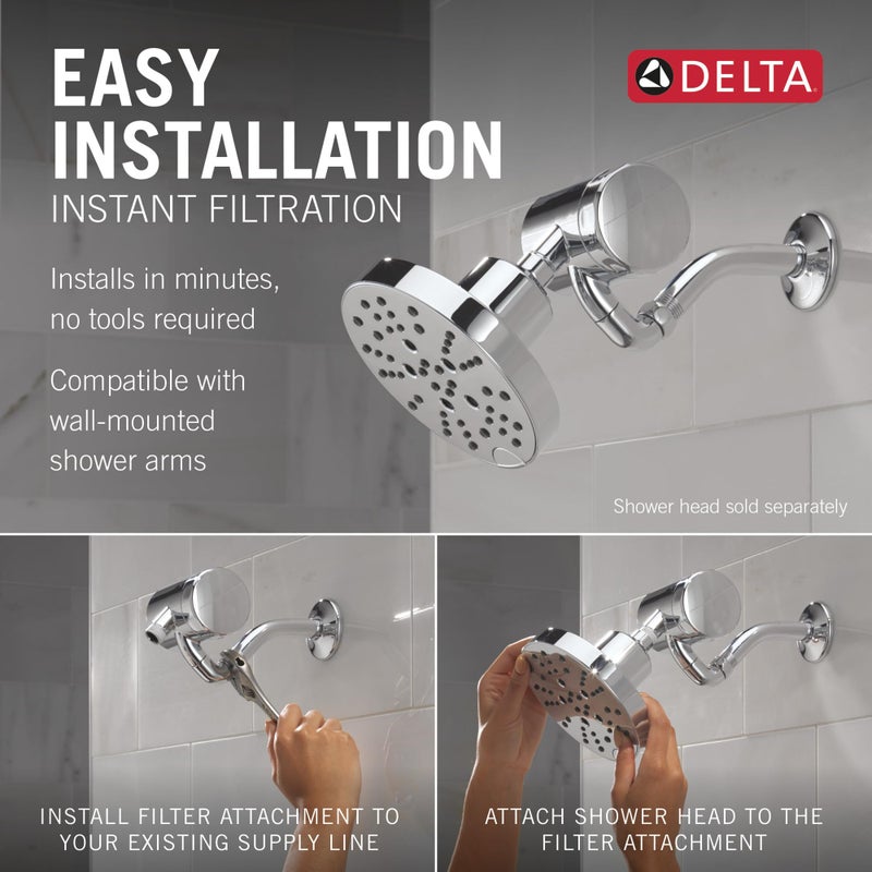 Delta Faucet Clarifi Premium Shower Filter Attachment with Filter, Hard Water Shower Filter, Shower Head Filter, Chrome 5SF100 - Image 5