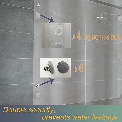 ABSENK Shower Curtain Liner with Side Suction Cups & Magnets Splash Guard Kit to Keep Closed to Wall, 8G Heavy Duty Clear Shower Curtain for Bathroom, 72x72 - Image 2
