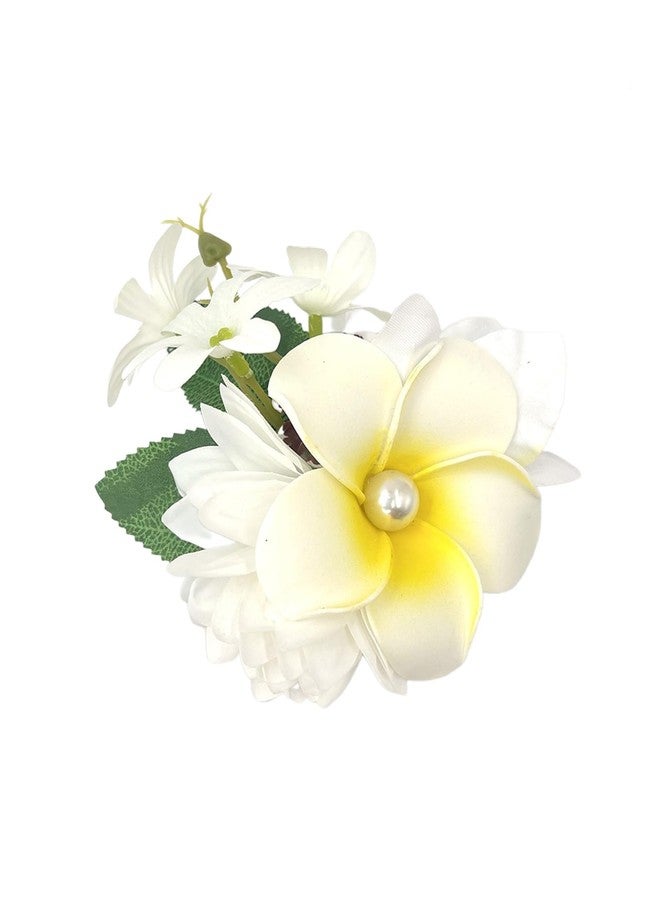 SHENIAFC 3Pcs Hawaiian Plumeria Flower for Women and Girls,Artificial Flower Barrettes and Pins for Beach,Hair Accessories for Luau Outfits, Party Hairstyles, and Decor（Pink+Blue+White） - Image 4