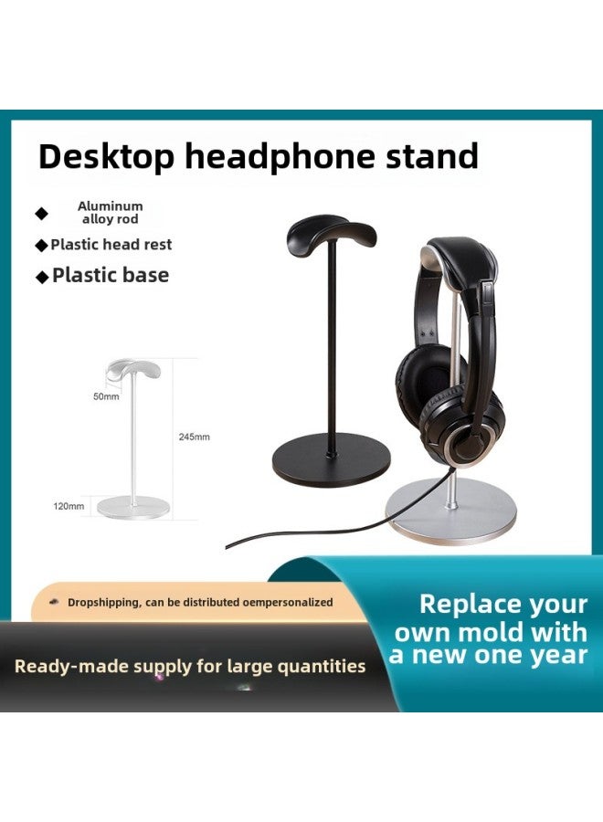 Loquat Desktop Headset Headset Headset Bracket Aluminum Alloy Hanger Bracket Computer Desktop Storage Shelf Fixed Non-slip-Color:Black-Style:Headphone Holder  - Image 1