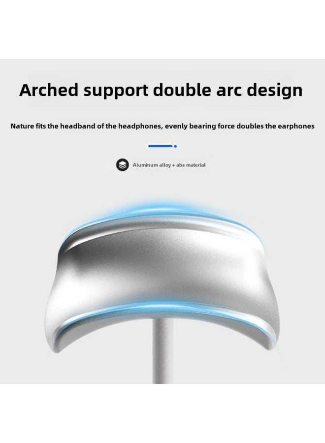 Loquat Desktop Headset Headset Headset Bracket Aluminum Alloy Hanger Bracket Computer Desktop Storage Shelf Fixed Non-slip-Color:Black-Style:Headphone Holder  - Image 3