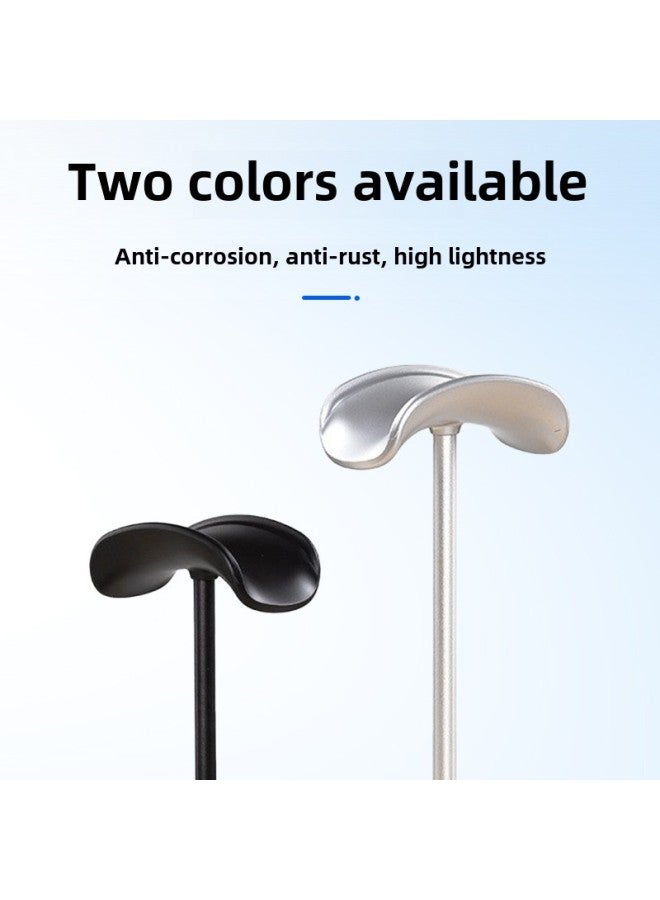 Loquat Desktop Headset Headset Headset Bracket Aluminum Alloy Hanger Bracket Computer Desktop Storage Shelf Fixed Non-slip-Color:Black-Style:Headphone Holder  - Image 2