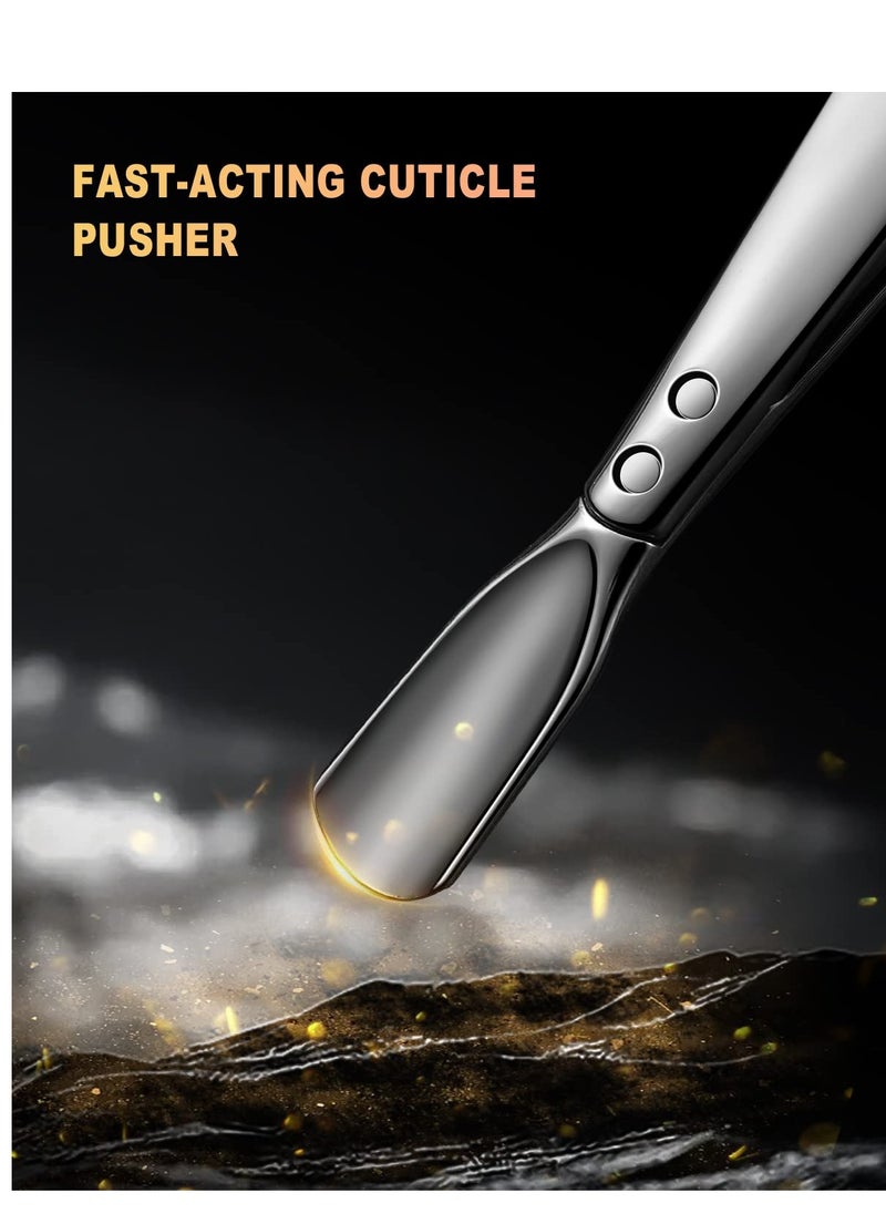 Excefore - Mini Cuticle Trimmer, Slim Cuticle Clipper with Pusher, Stainless Steel Cuticle Nipper, Precise Pointed Tip Cuticle Clipper, Suitable for Fingernails and Toenails - Image 1