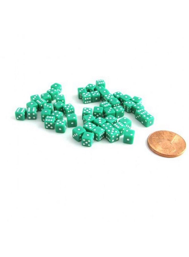 Koplow Games 50 نرد صغير مصغر سداسي الأوجه D6 5 مم .197 بوصة لون أخضر - Image 4