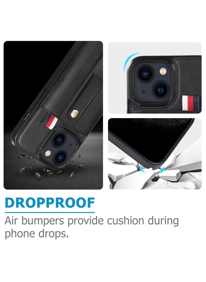 S-TOP Case For iPhone 14 Wristband Kickstand Wallet Leather Phone Case - Image 5