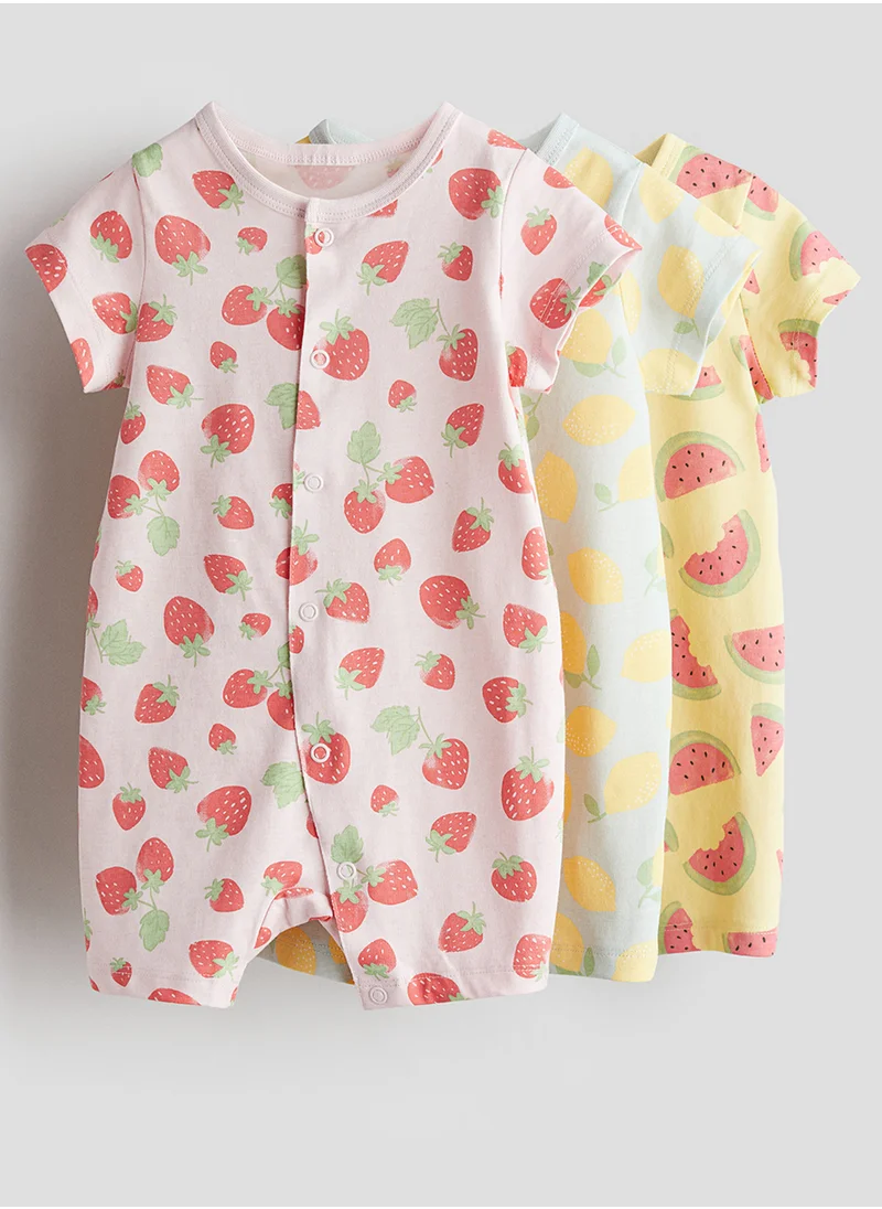 اتش اند ام Kids 3 Pack Printed Bodysuit Pyjama