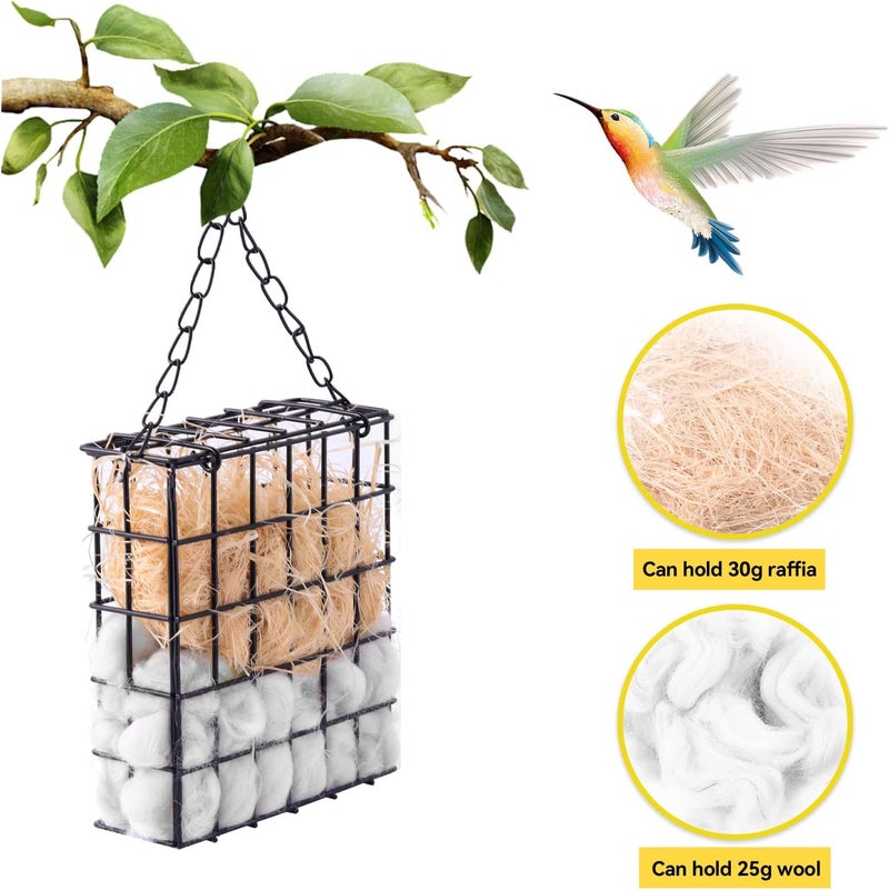 WANGDEFA Bird Nesting Material Set Globe Humming Bird Nesters Hanging Bird House for Outdoor Wild Bird Nesting Station Cozy Resting Place - Image 3