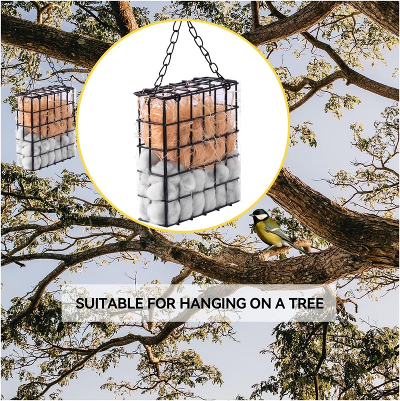 WANGDEFA Bird Nesting Material Set Globe Humming Bird Nesters Hanging Bird House for Outdoor Wild Bird Nesting Station Cozy Resting Place - Image 4