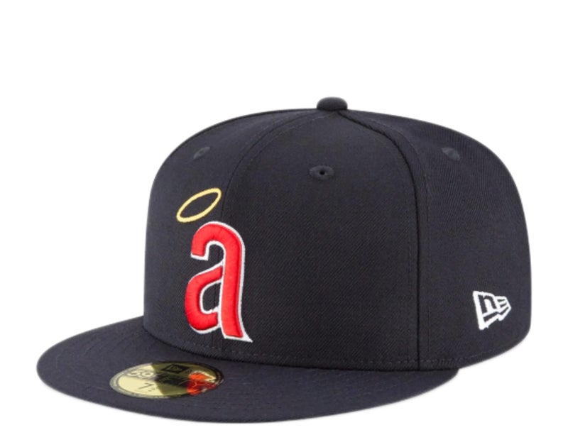 New Era MLB 59FIFTY Cooperstown Authentic Collection Fitted On Field Game Cap Hat (6 7/8, Los Angeles Angels Navy Cooperstown) - Image 1