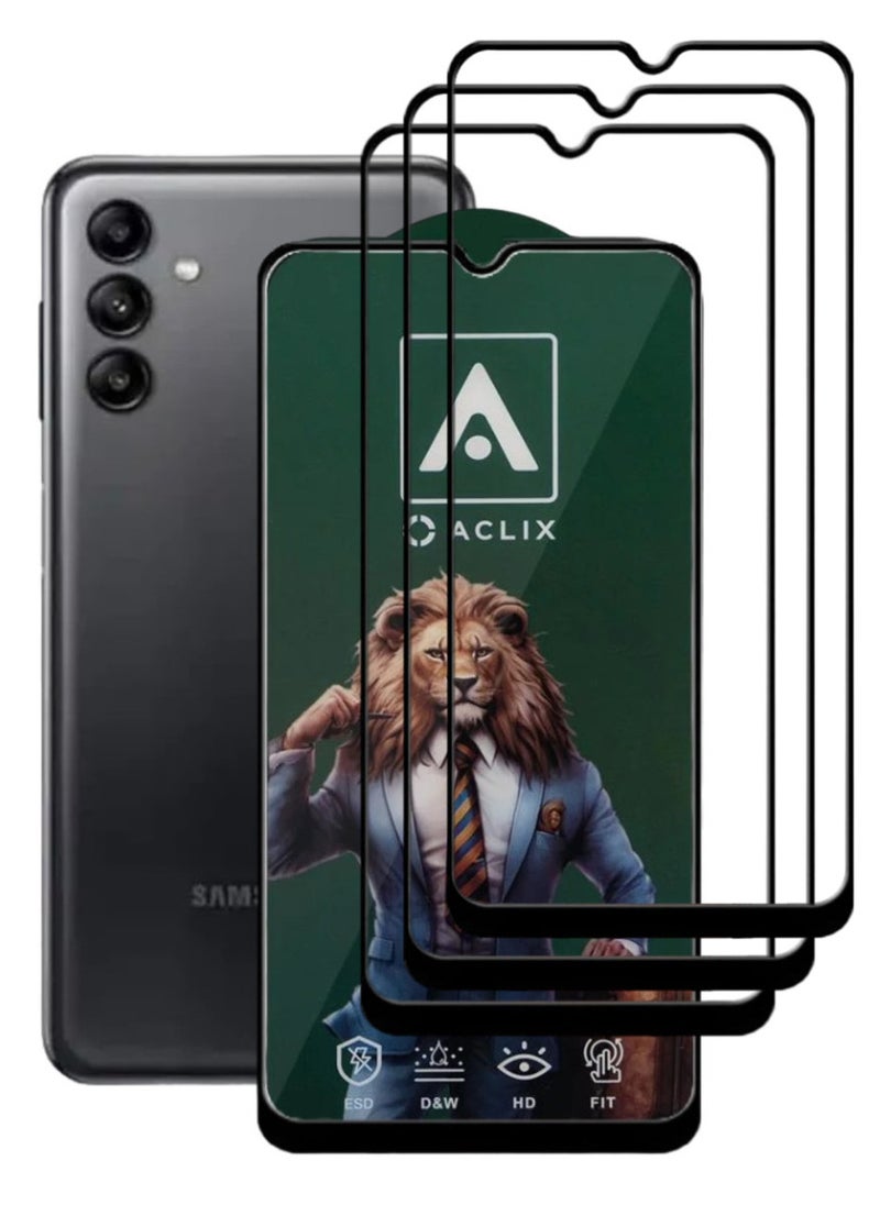ACLIX 3 Pieces Antistatic ESD Dustproof Premium Quality High Definition Tempered Glass Screen Protector Designed For Samsung Galaxy A04s - Image 1