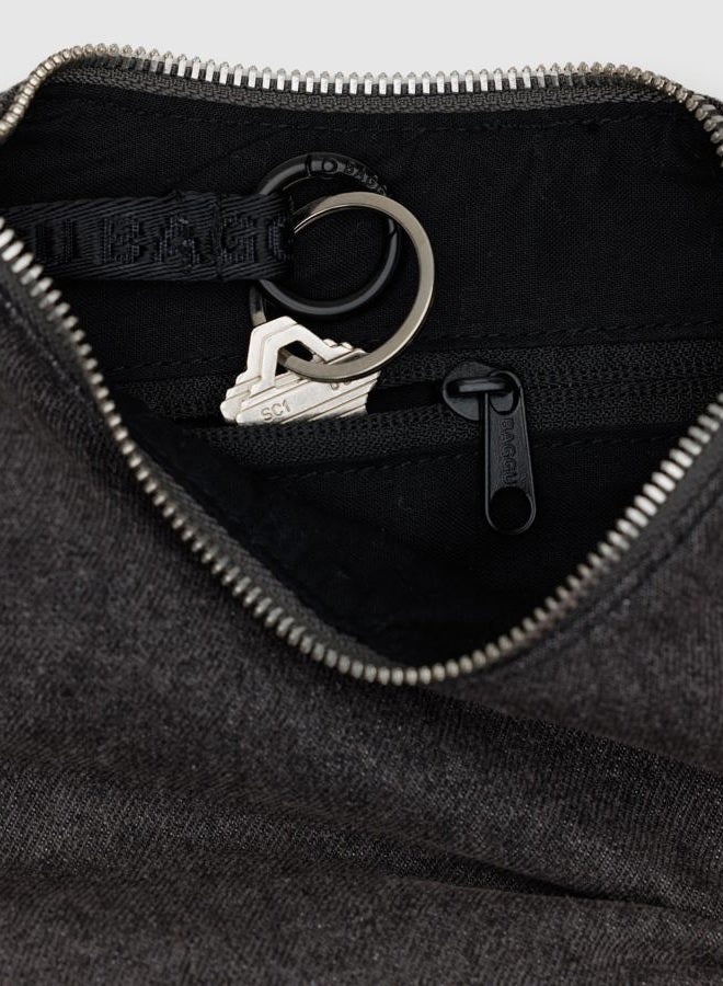 BAGGU Small Denim Crescent Bag - Washed Black Denim - Image 2