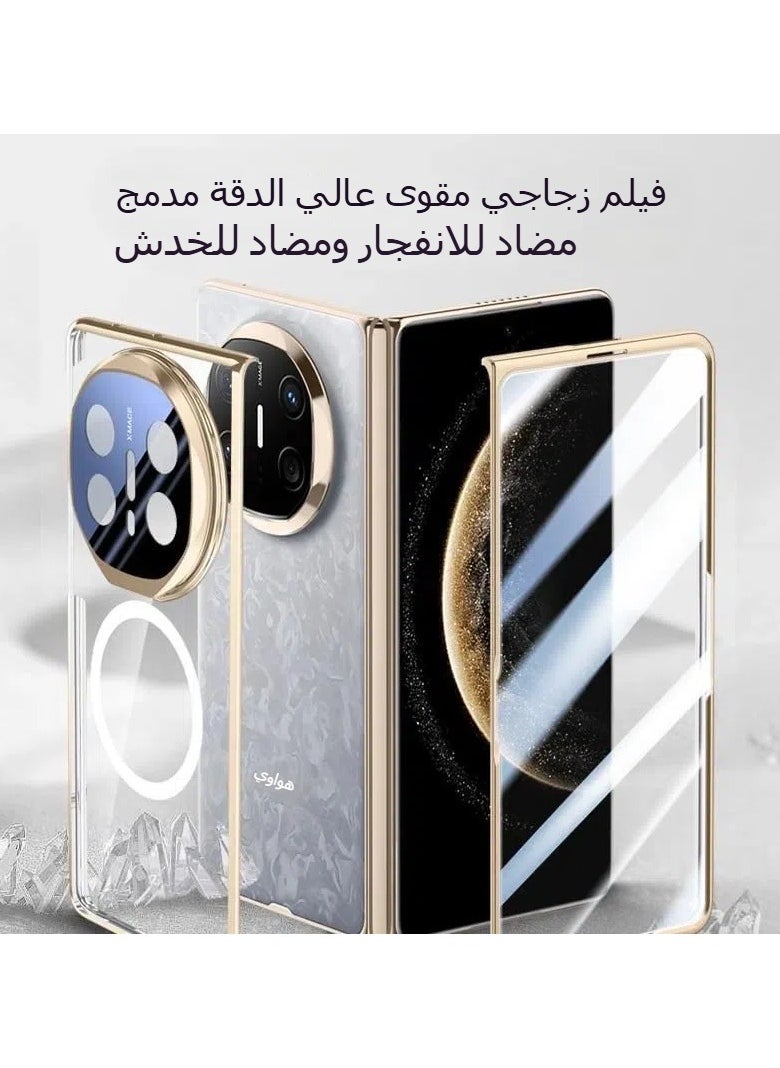 General - The magnetic shell is compatible with Huawei Mate X6 shell [built-in screen protector] Metal camera mount, and the electroplated transparent shock-proof cover supports wireless charging - Image 1
