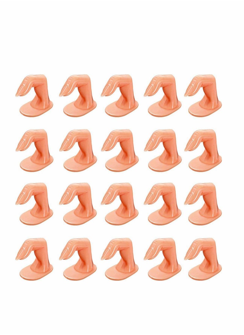 KASTWAVE Practice Fingers Decoration, Practice Manicure Fingers Training Fingers with False Nails Training Fingers for Acrylic Gel Nail Art Hand Nail Art Training Display Decoration, 20 Pcs  - Image 1