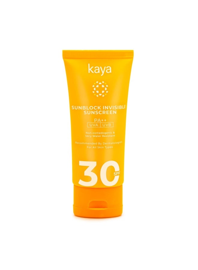 Kaya Clinic All Invisible Face Sunscreen SPF 30 PA++ | Hyaluronic Acid, Centella, Primer-Like Texture | Dermatologist-Developed | 22 Years Expertise | Matte, No White Cast | 50ml - Image 1