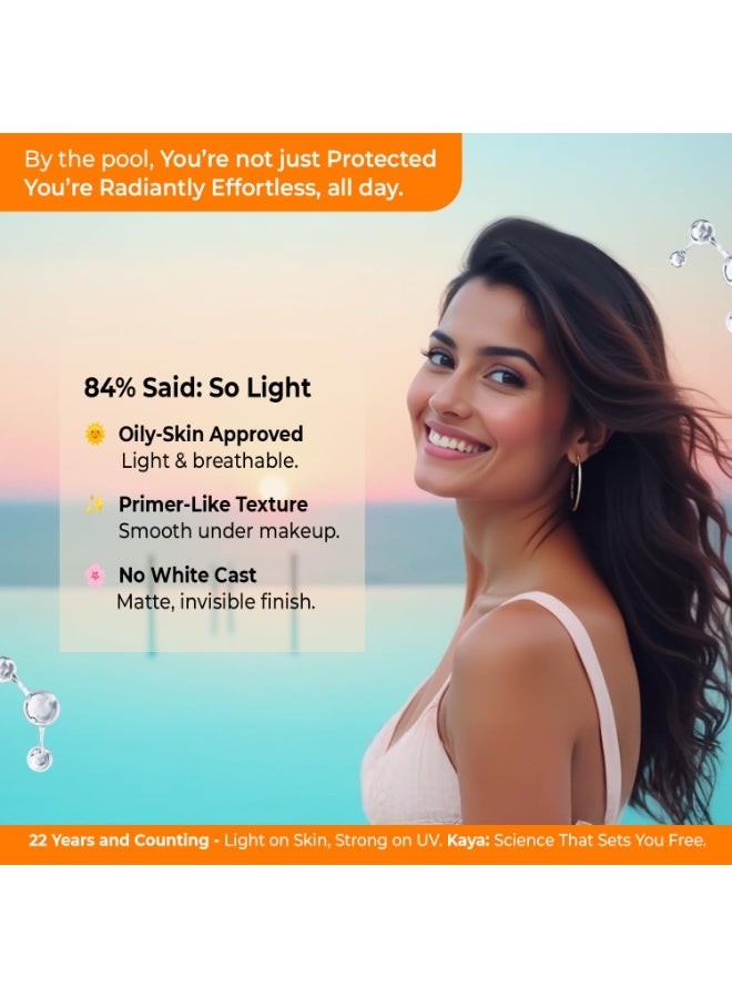 Kaya Clinic All Invisible Face Sunscreen SPF 30 PA++ | Hyaluronic Acid, Centella, Primer-Like Texture | Dermatologist-Developed | 22 Years Expertise | Matte, No White Cast | 50ml - Image 3