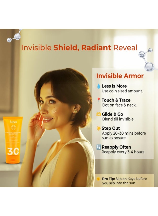Kaya Clinic All Invisible Face Sunscreen SPF 30 PA++ | Hyaluronic Acid, Centella, Primer-Like Texture | Dermatologist-Developed | 22 Years Expertise | Matte, No White Cast | 50ml - Image 4